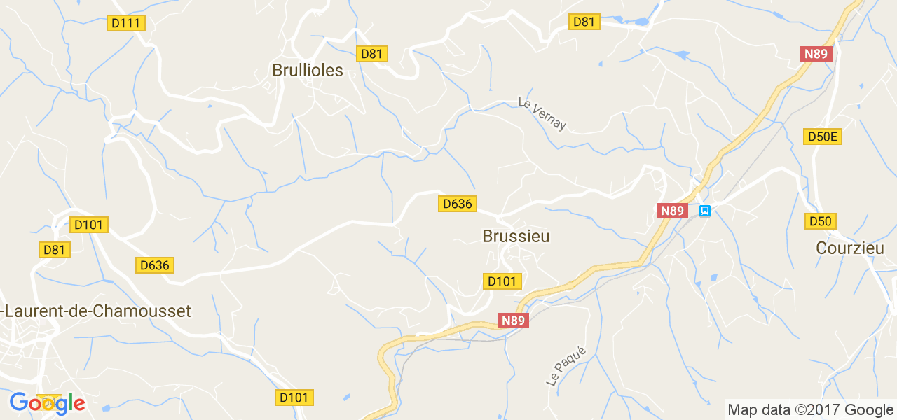 map de la ville de Brussieu