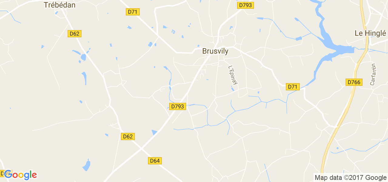 map de la ville de Brusvily