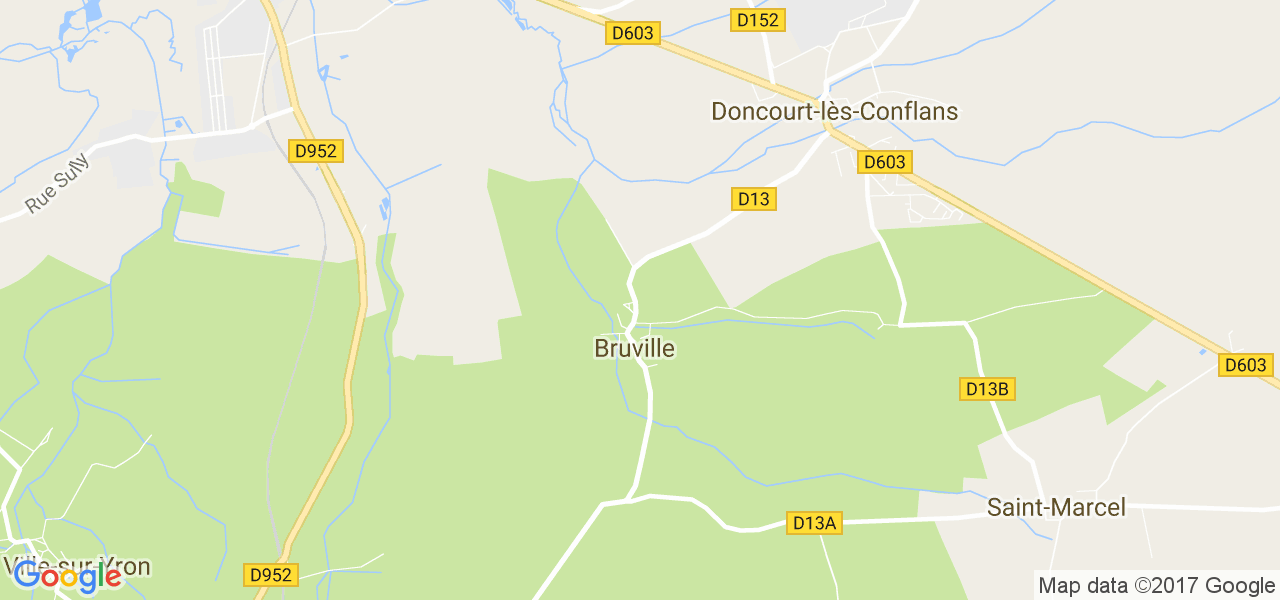 map de la ville de Bruville