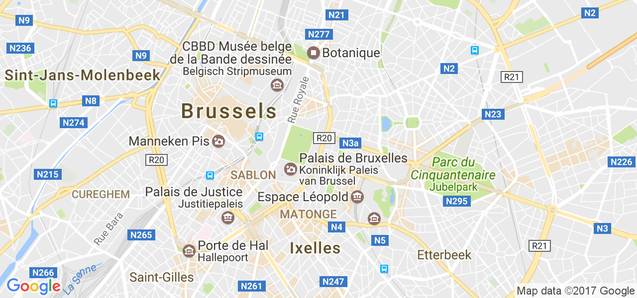 map de la ville de Bruxelles