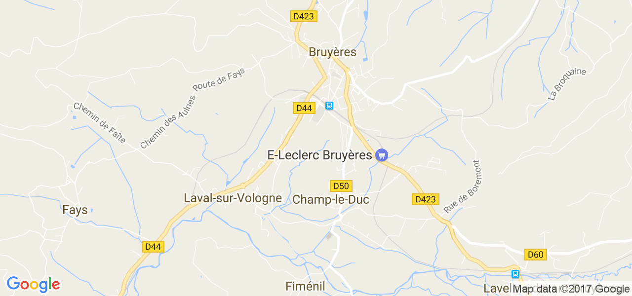map de la ville de Bruyères