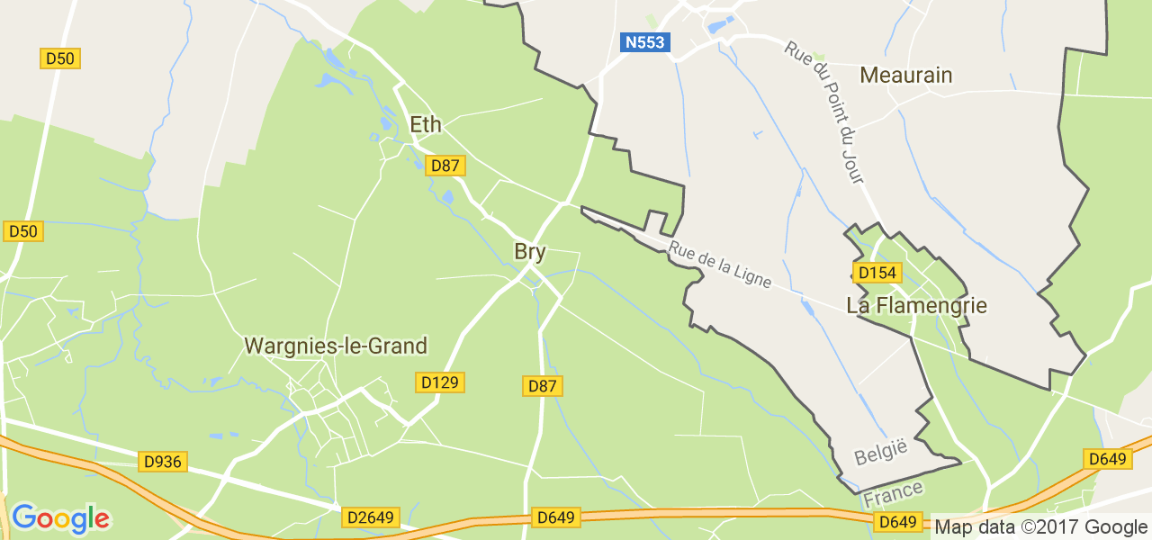 map de la ville de Bry