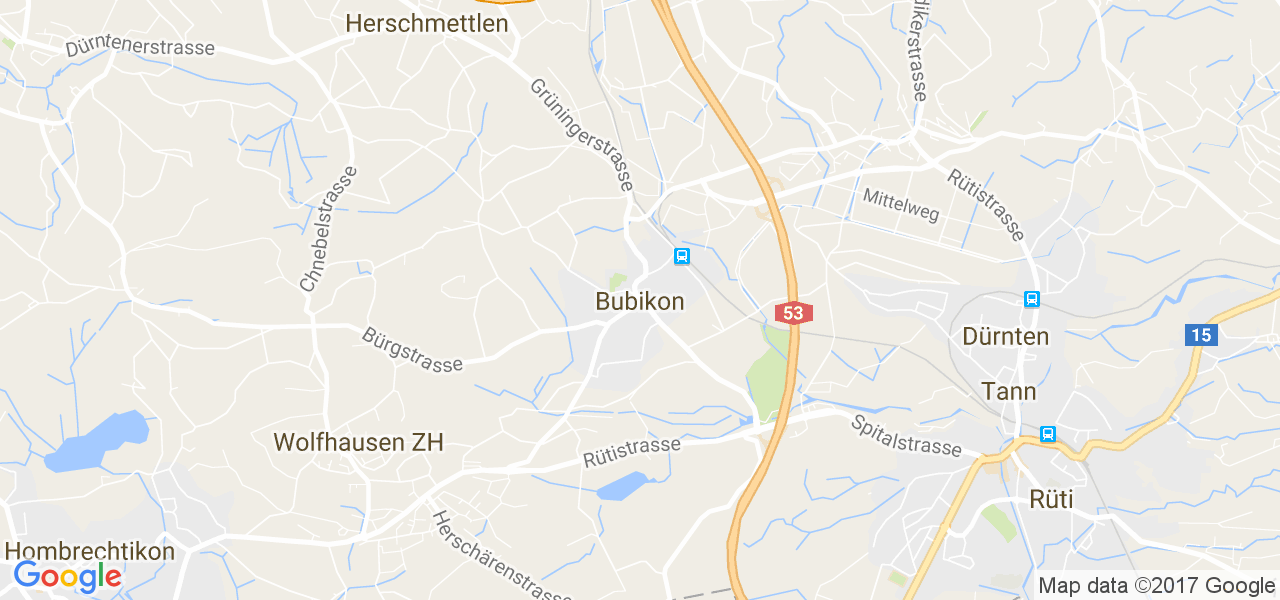 map de la ville de Bubikon