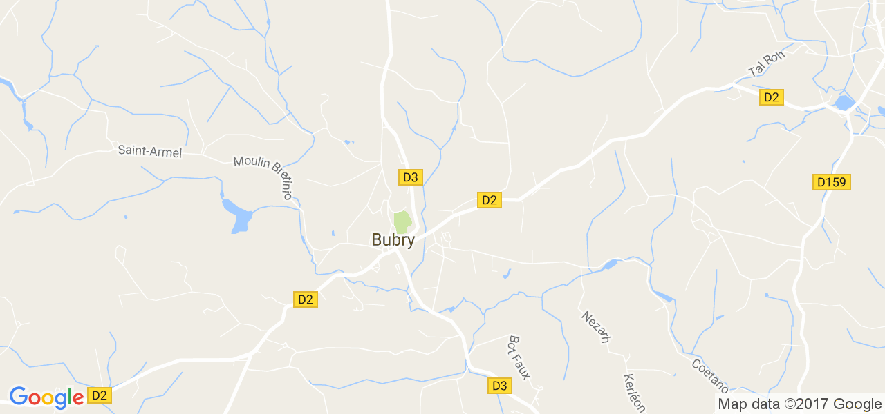 map de la ville de Bubry