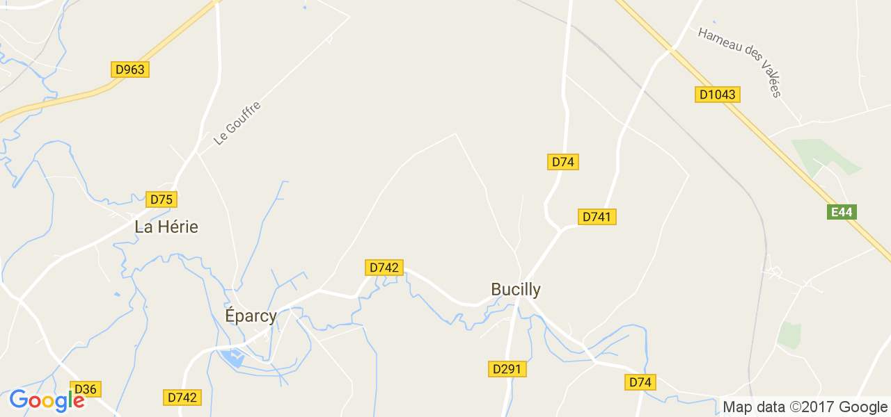 map de la ville de Bucilly