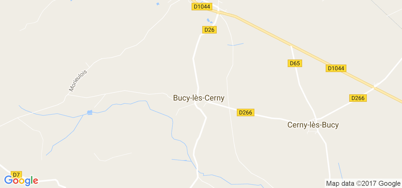 map de la ville de Bucy-lès-Cerny