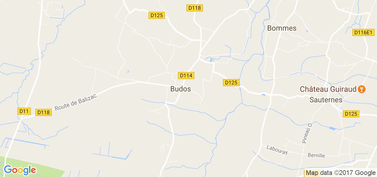 map de la ville de Budos