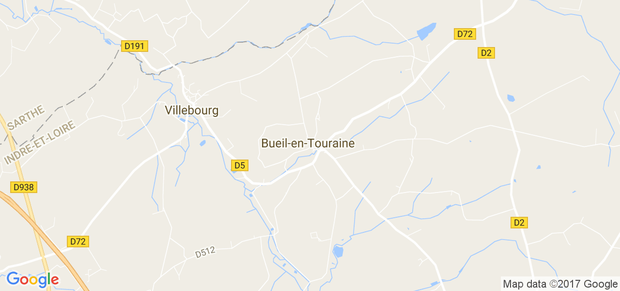 map de la ville de Bueil-en-Touraine