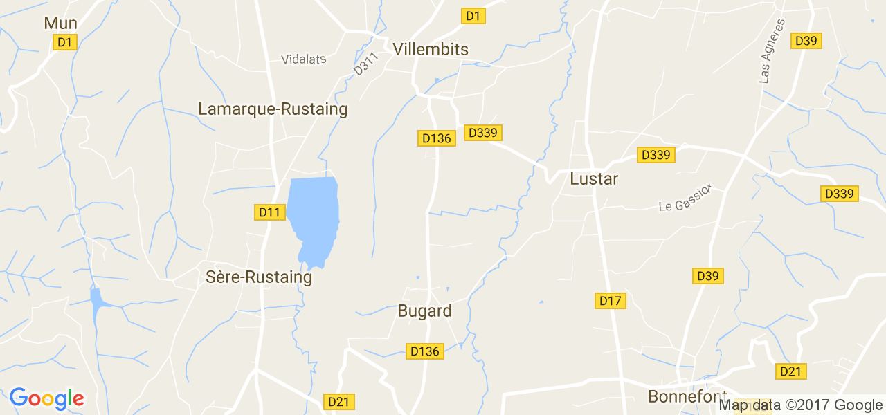 map de la ville de Bugard