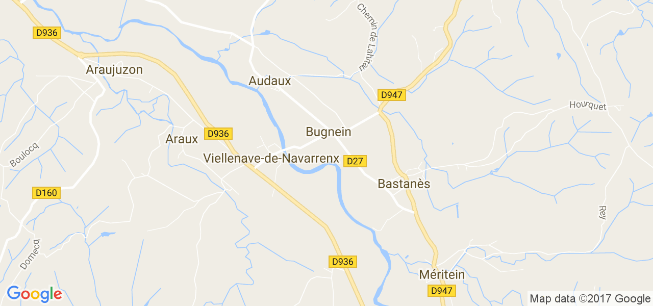 map de la ville de Bugnein