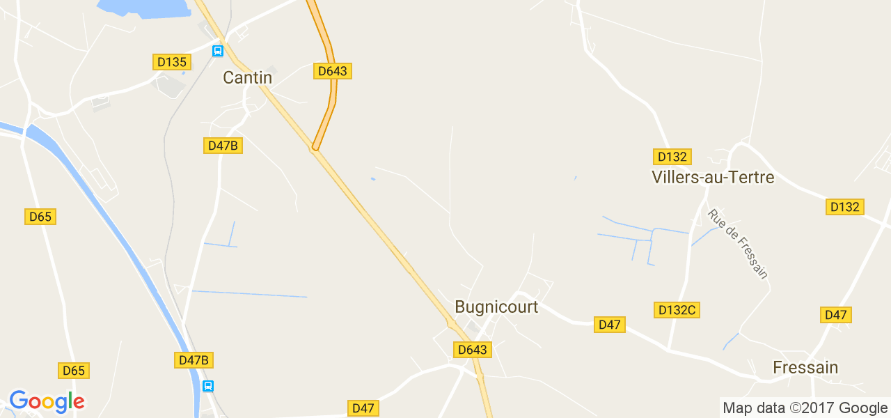 map de la ville de Bugnicourt