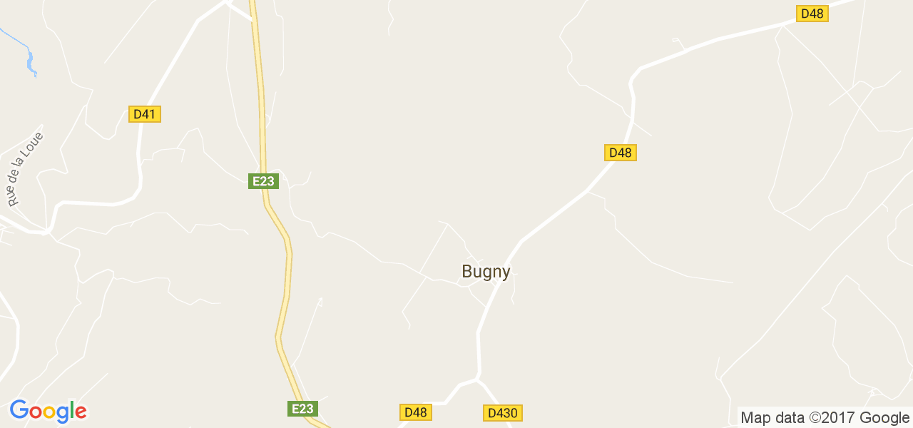 map de la ville de Bugny