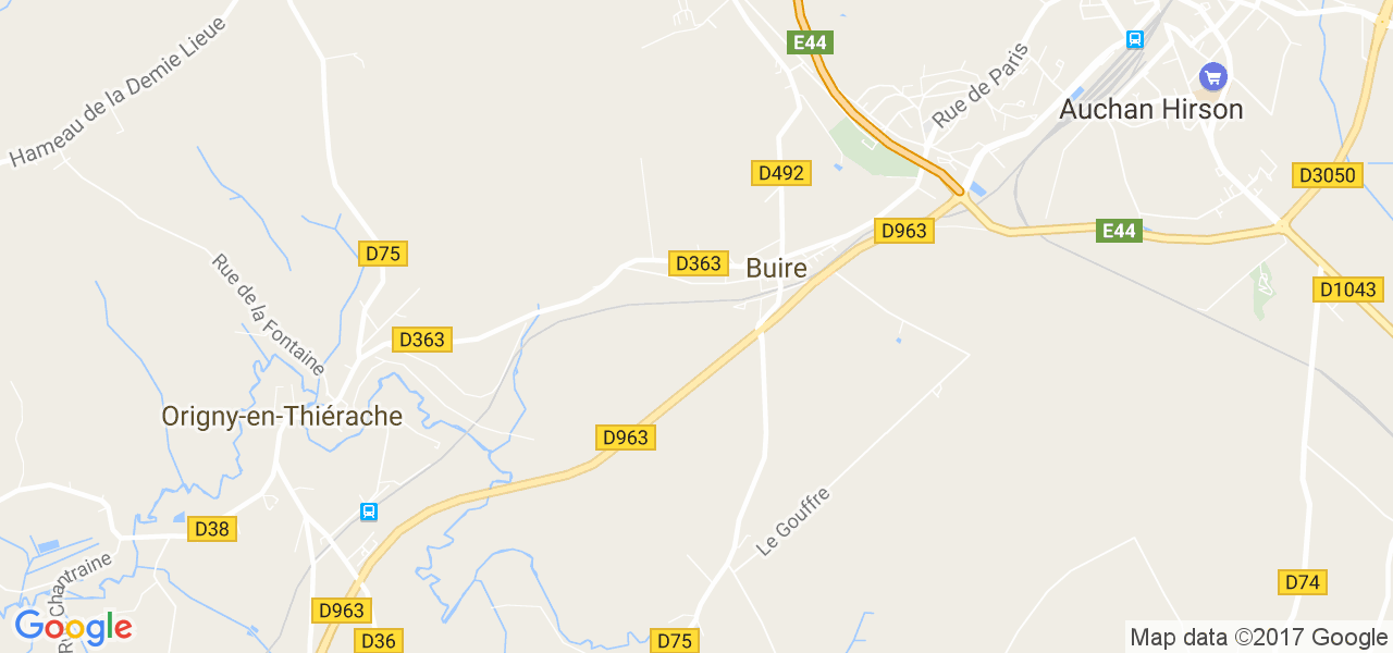 map de la ville de Buire