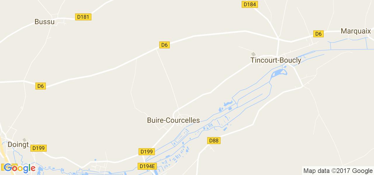 map de la ville de Buire-Courcelles