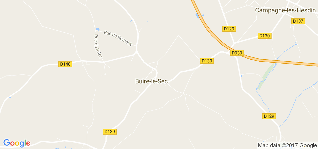 map de la ville de Buire-le-Sec