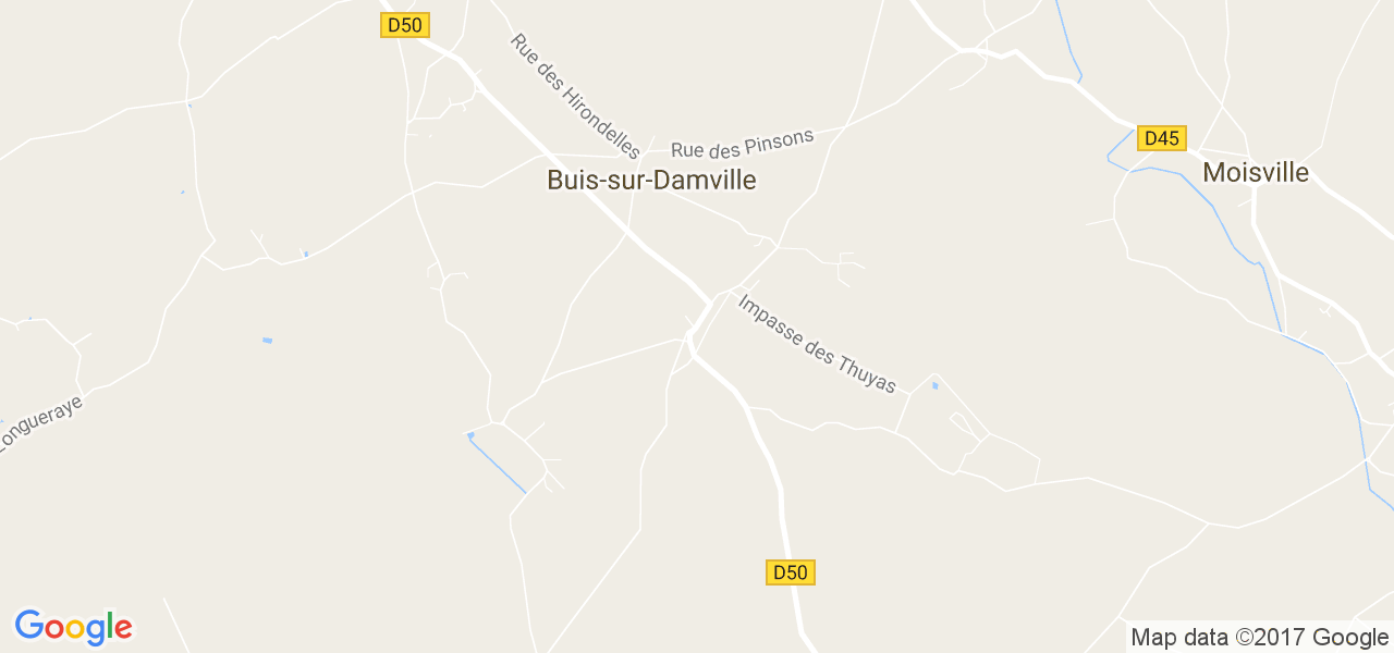 map de la ville de Buis-sur-Damville