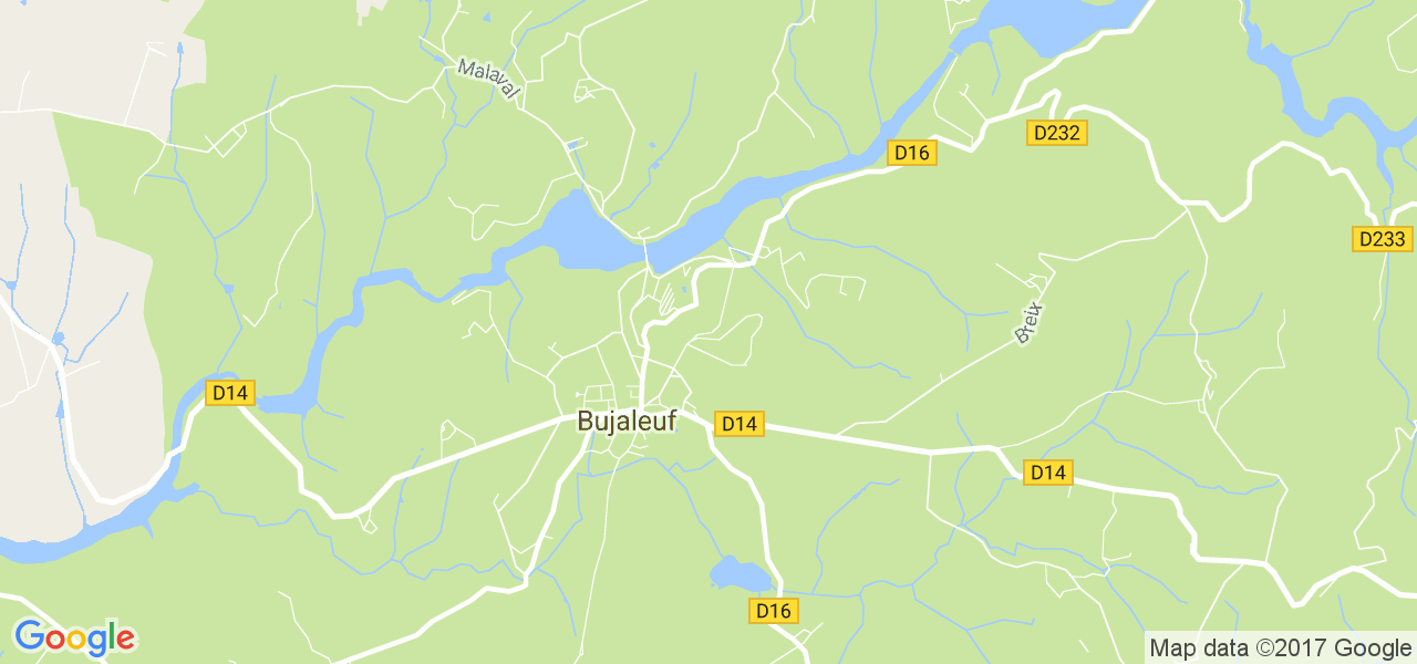 map de la ville de Bujaleuf