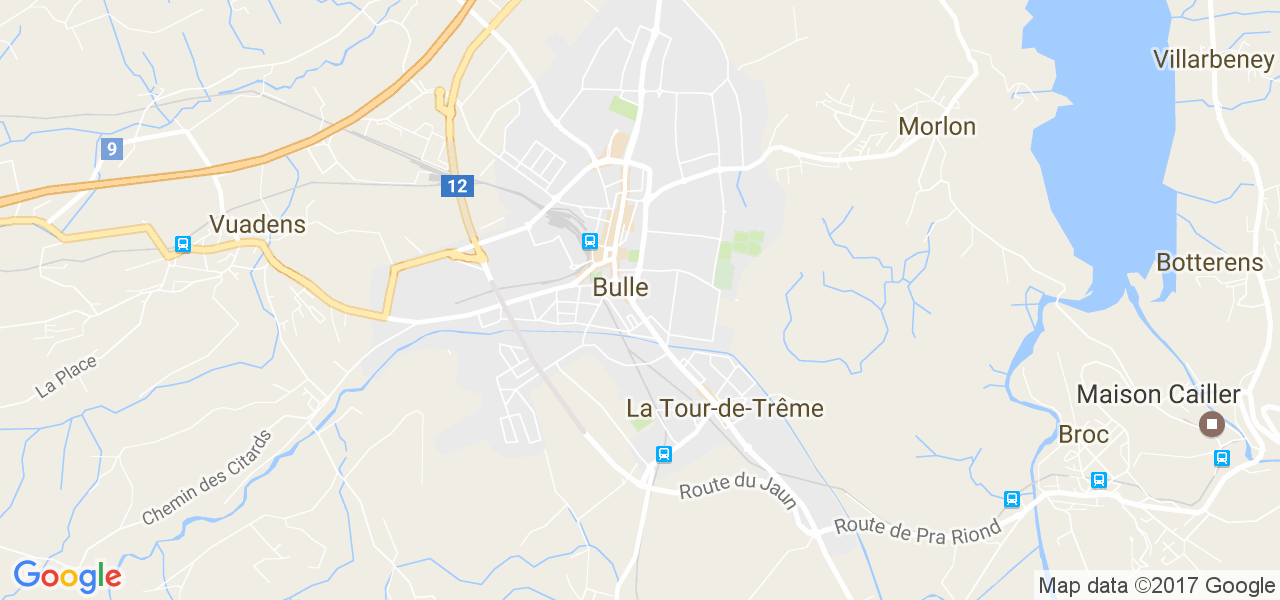 map de la ville de Bulle