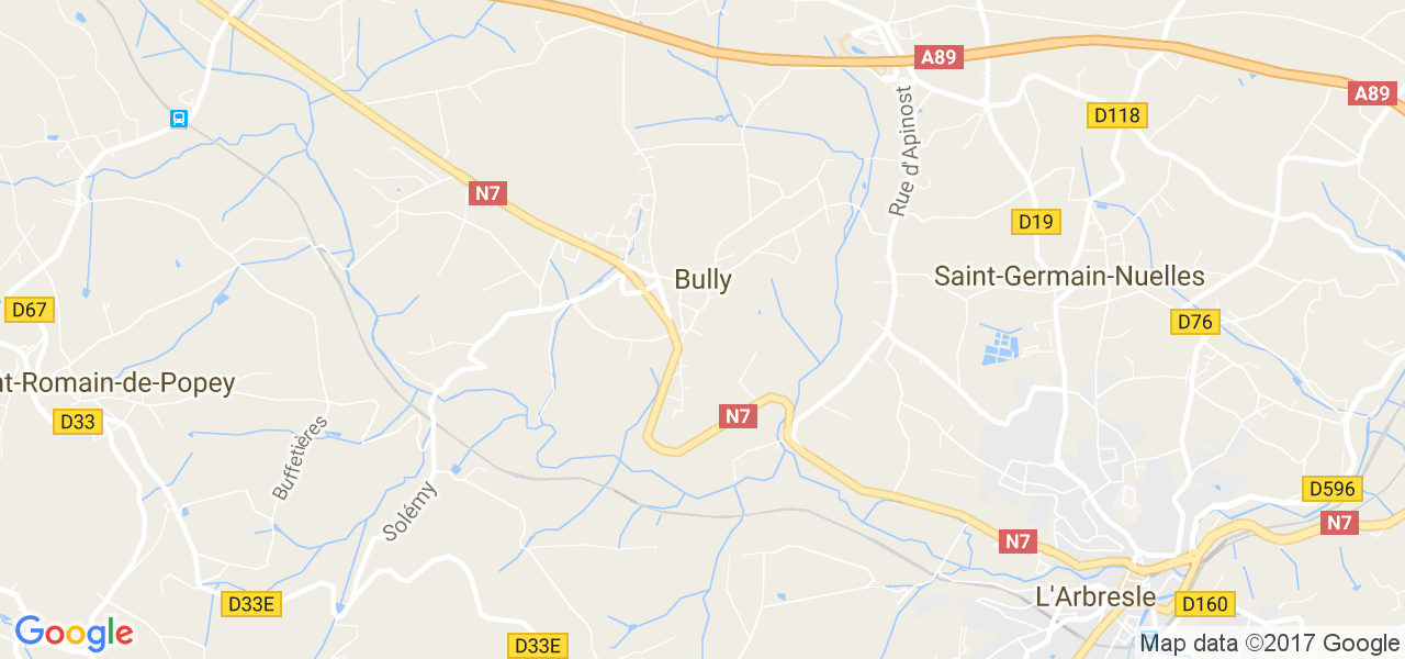 map de la ville de Bully