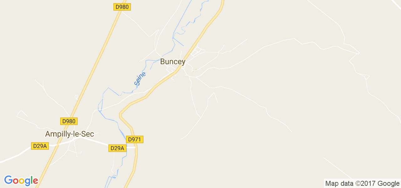 map de la ville de Buncey