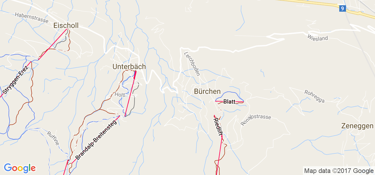 map de la ville de Bürchen