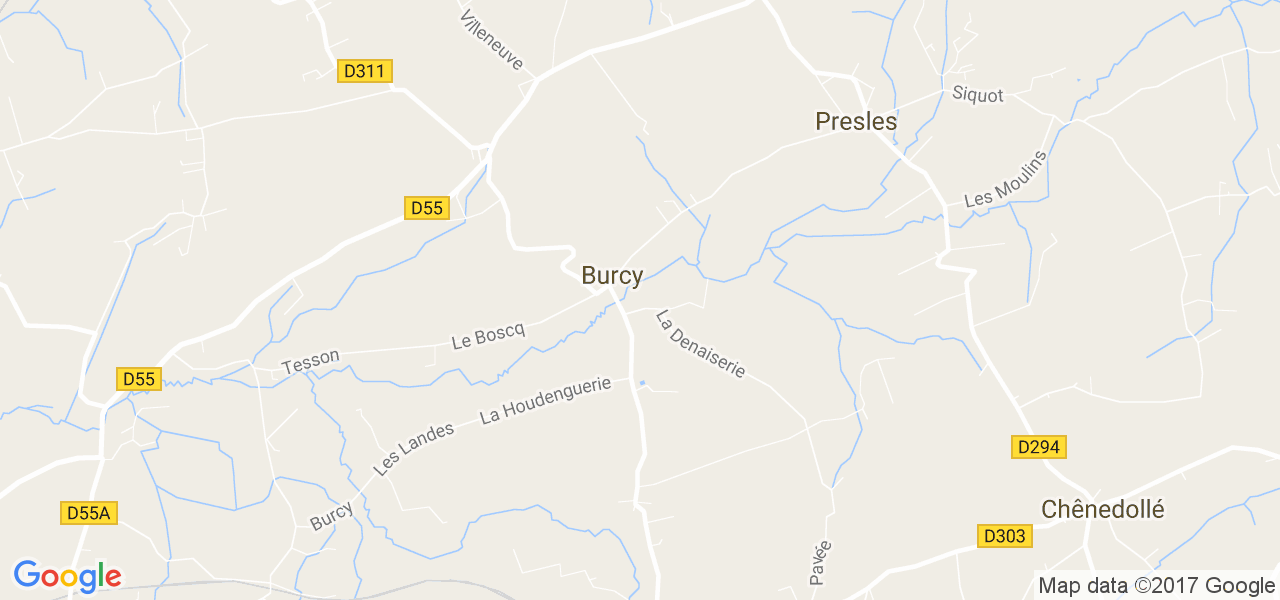 map de la ville de Burcy