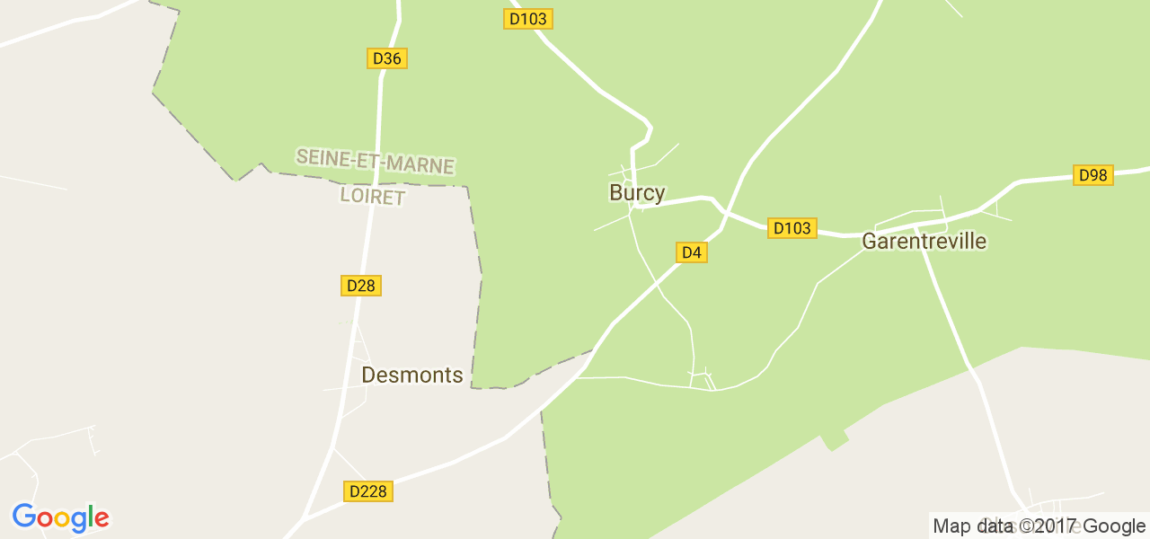 map de la ville de Burcy