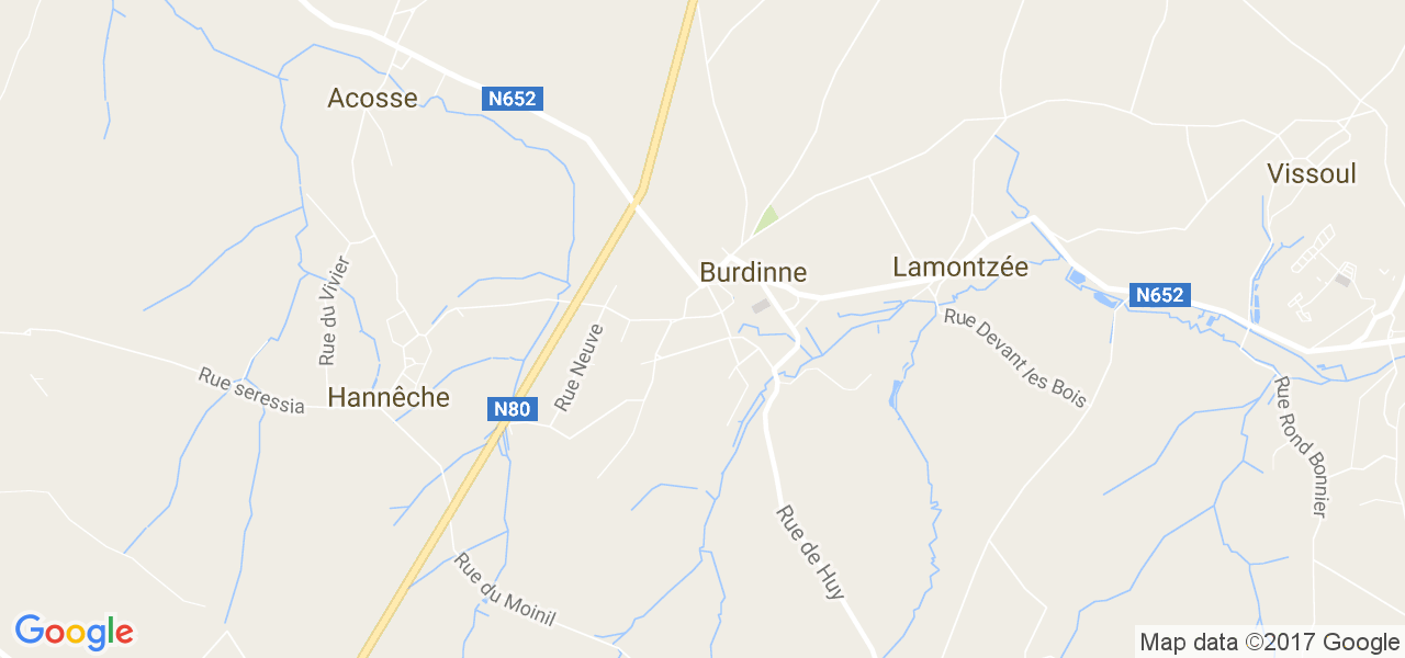 map de la ville de Burdinne