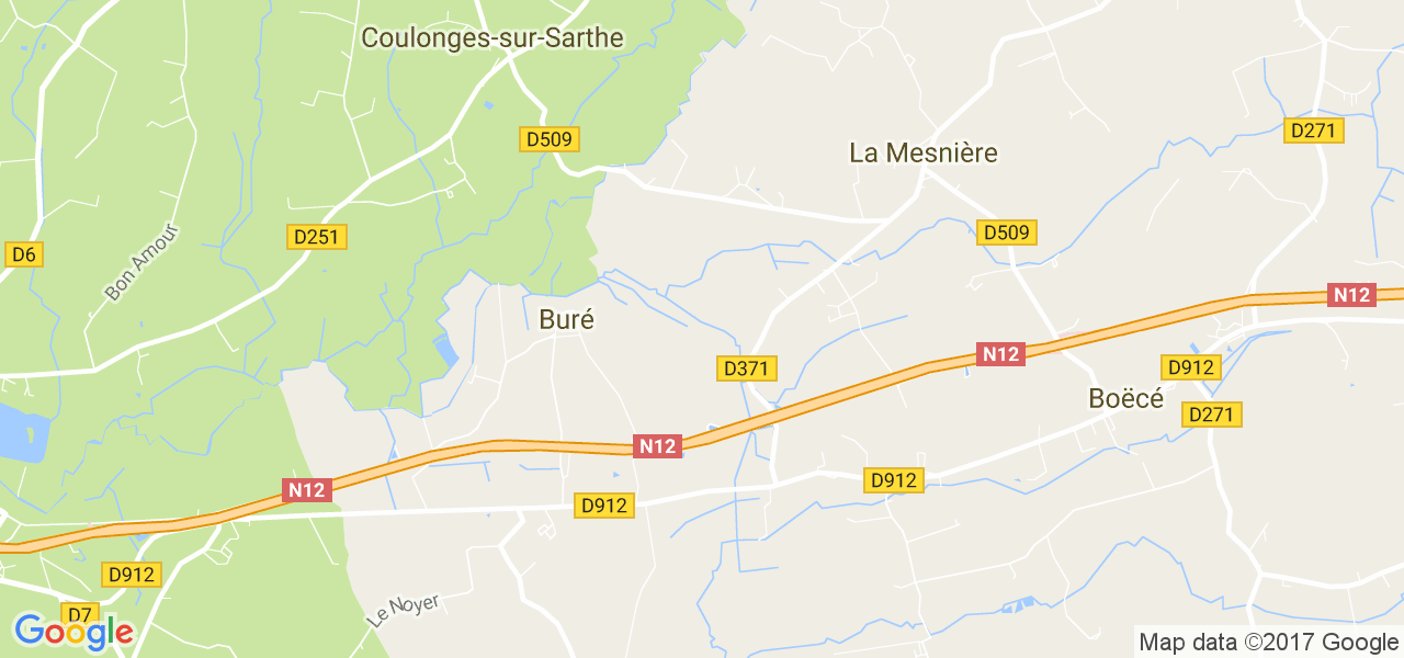 map de la ville de Bure