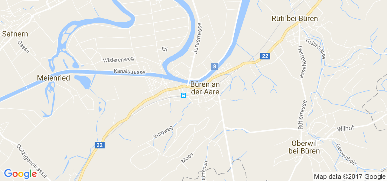 map de la ville de Büren an der Aare