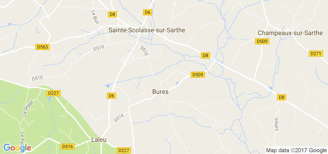 map de la ville de Bures