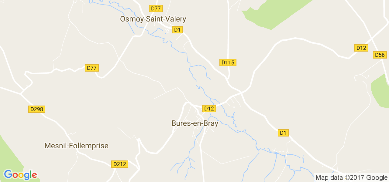 map de la ville de Bures-en-Bray