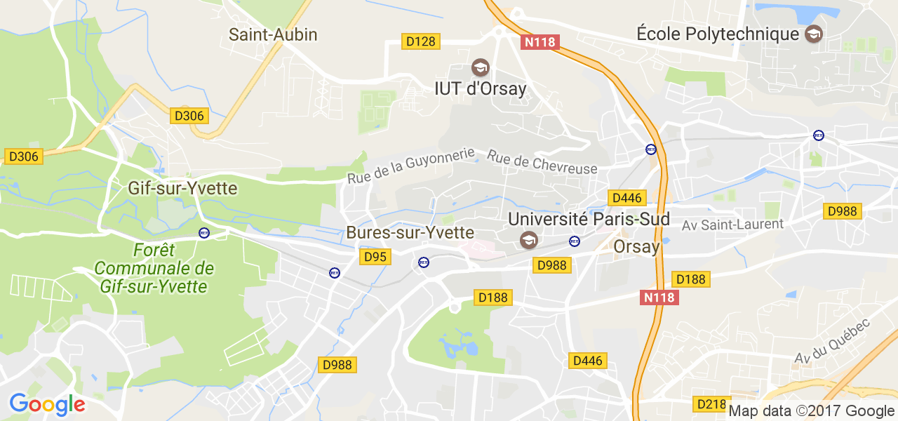 map de la ville de Bures-sur-Yvette