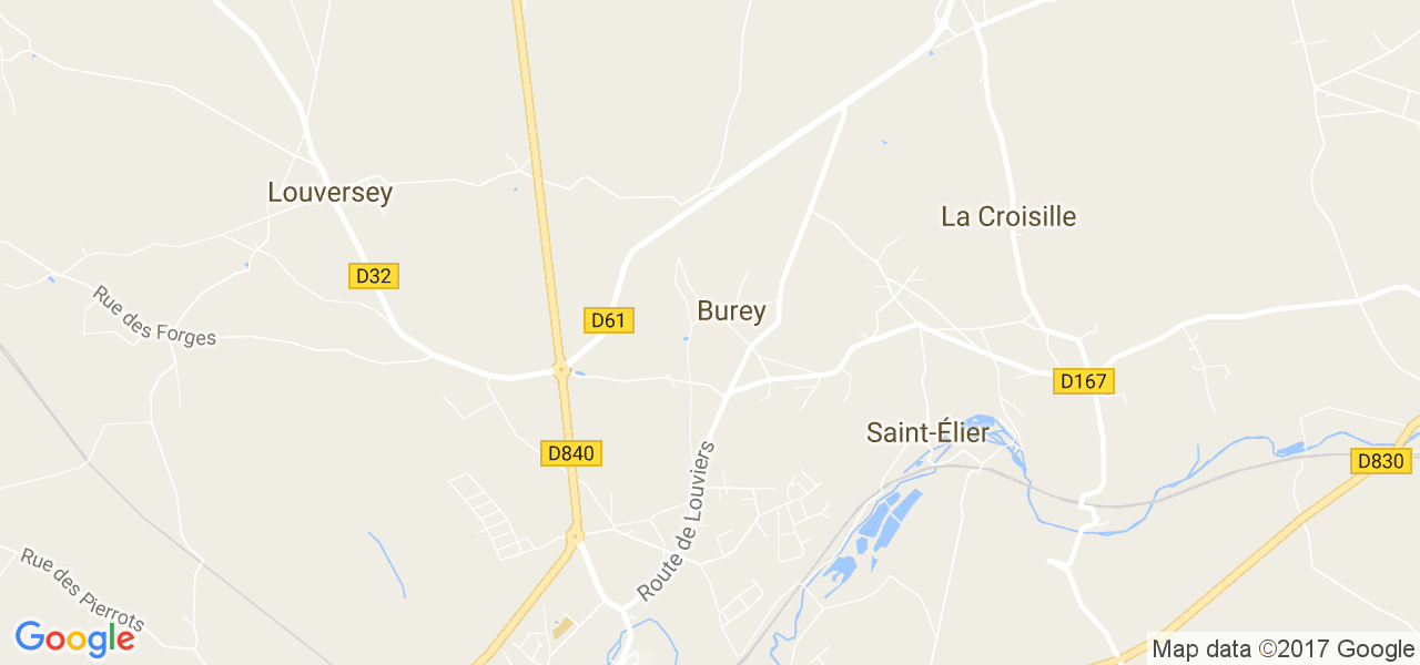 map de la ville de Burey