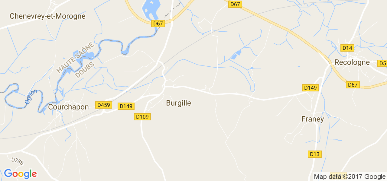 map de la ville de Burgille