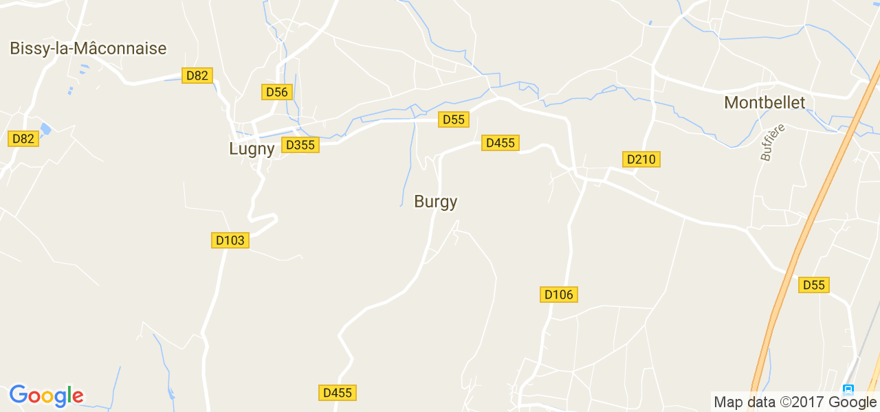 map de la ville de Burgy