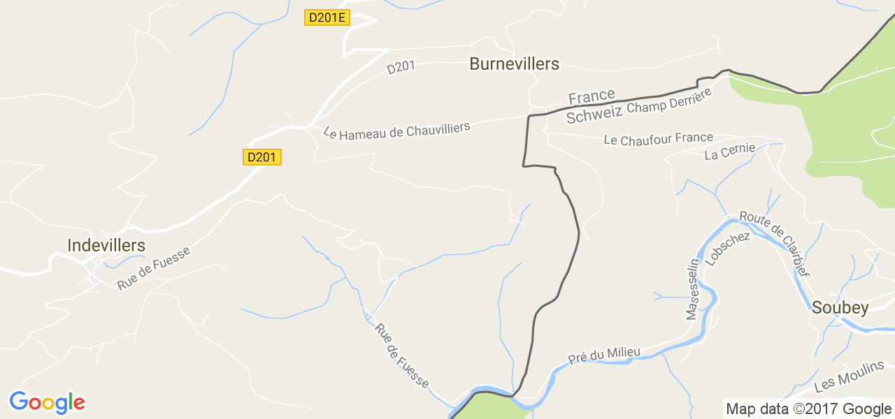 map de la ville de Burnevillers