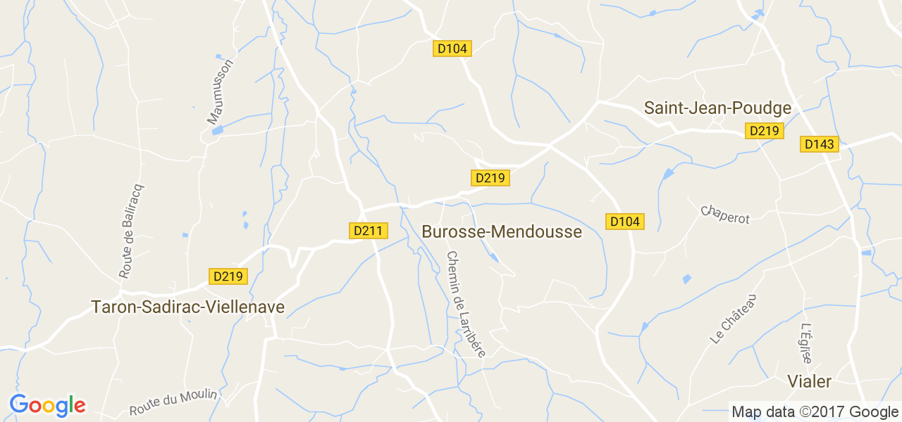 map de la ville de Burosse-Mendousse