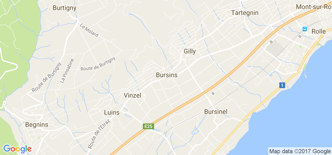 map de la ville de Bursins