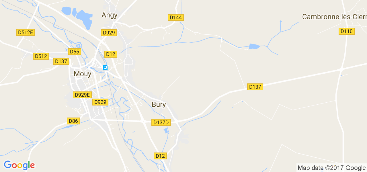 map de la ville de Bury