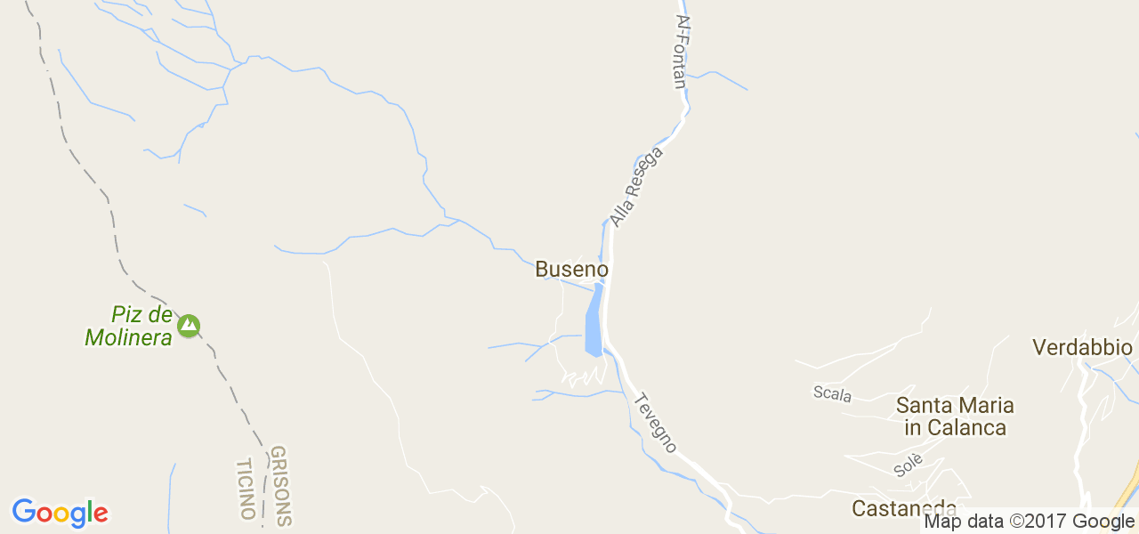 map de la ville de Buseno