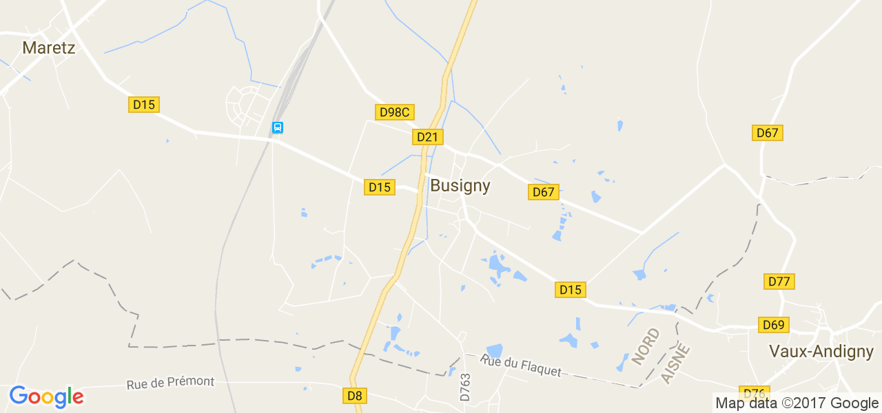 map de la ville de Busigny