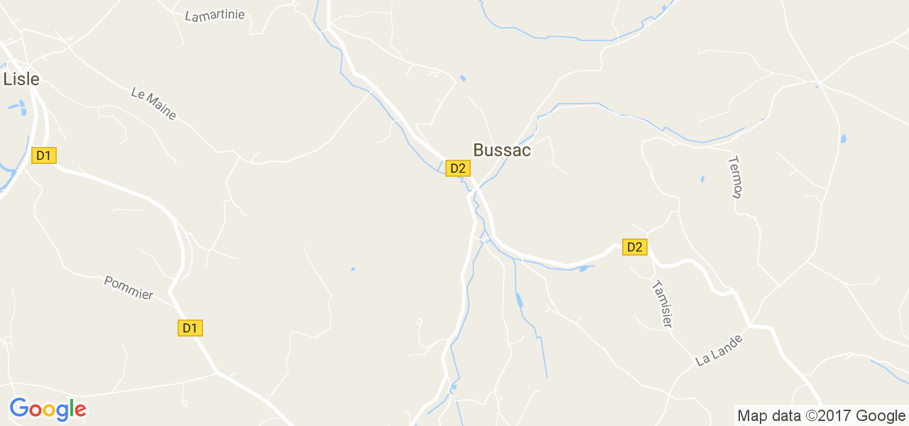 map de la ville de Bussac