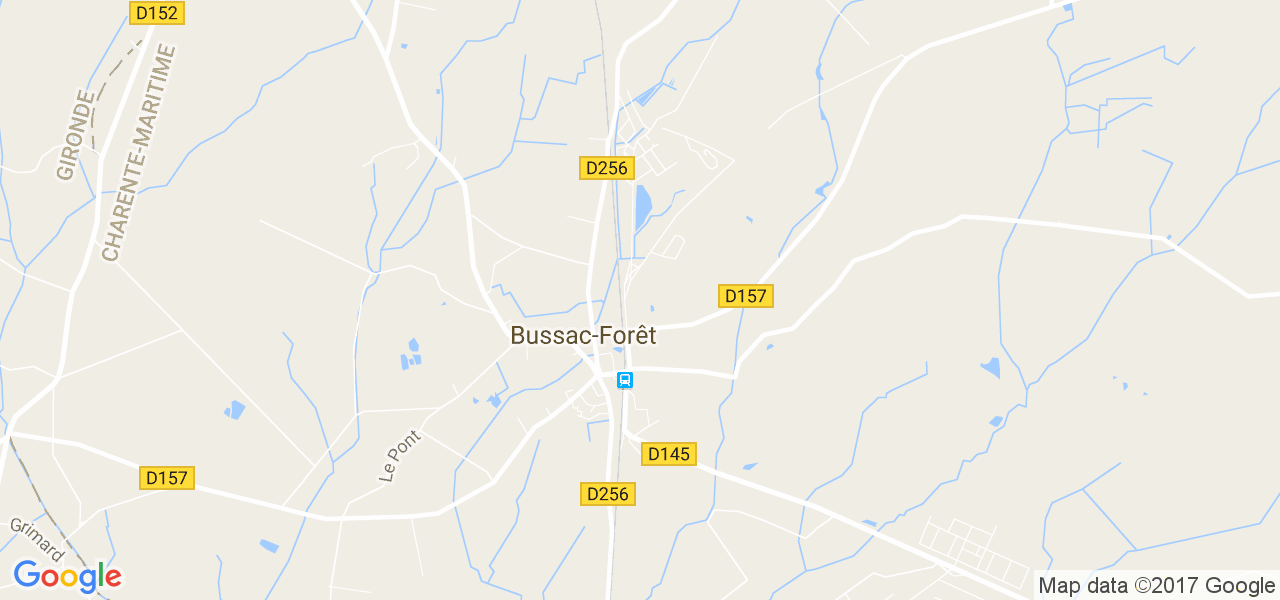 map de la ville de Bussac-Forêt