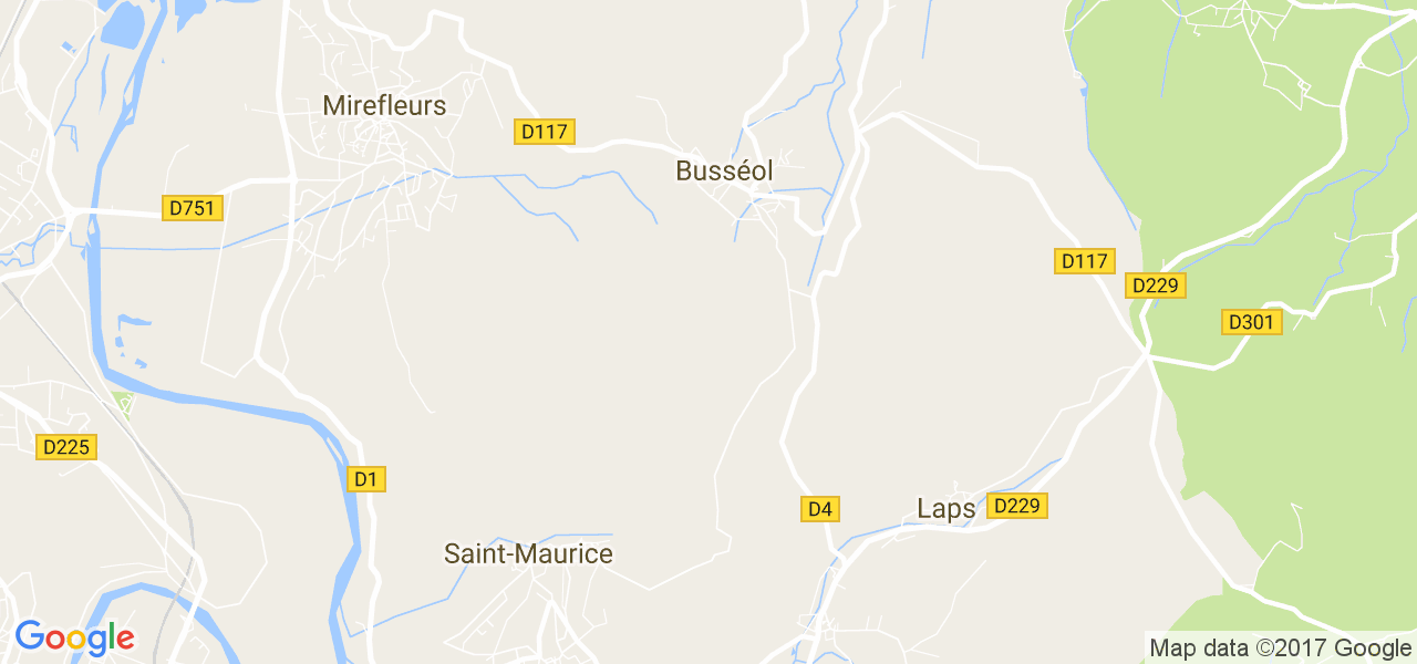 map de la ville de Busséol