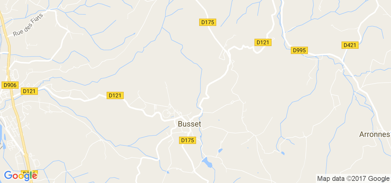 map de la ville de Busset