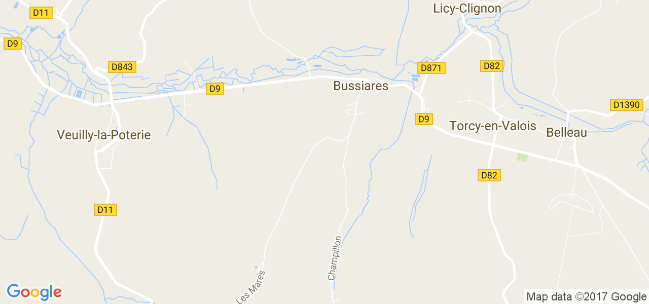 map de la ville de Bussiares