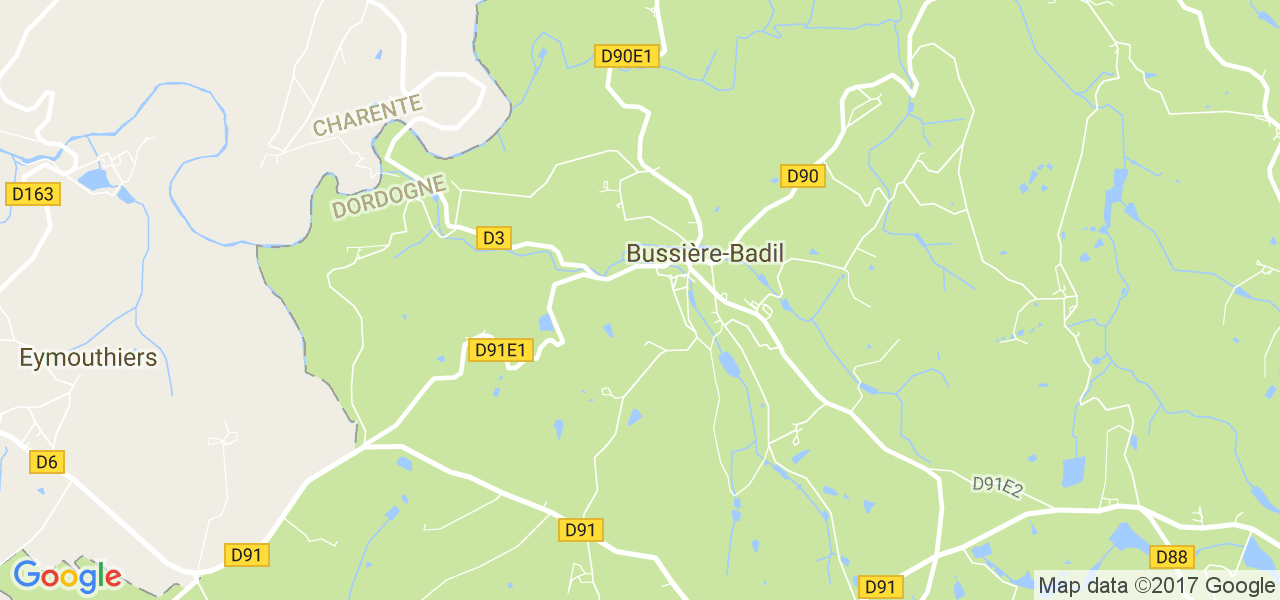 map de la ville de Bussière-Badil