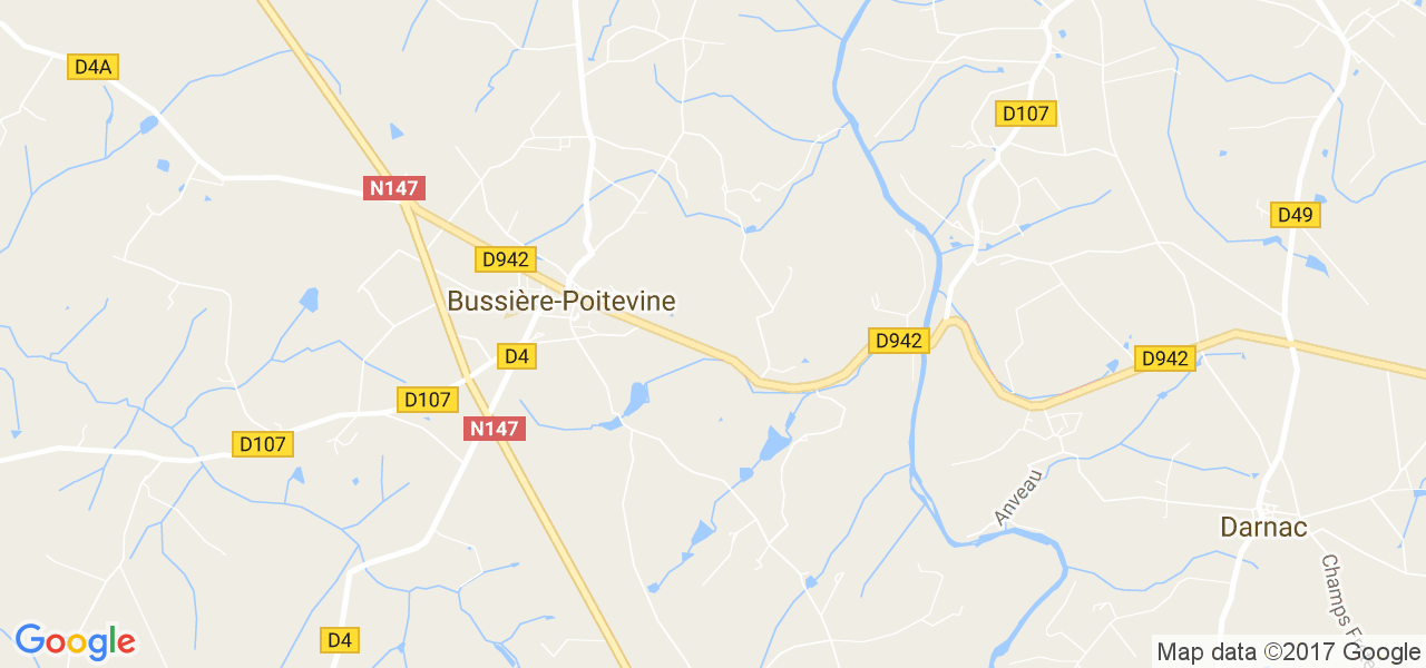 map de la ville de Bussière-Poitevine