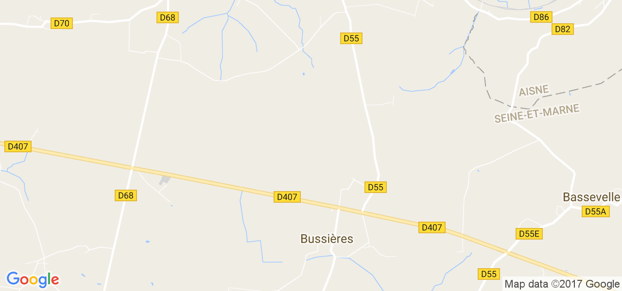 map de la ville de Bussières